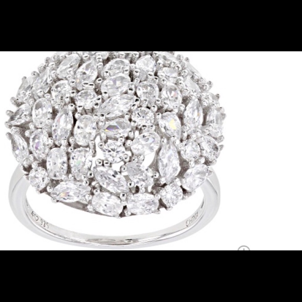 283 400 Ctw Rhodium Over Ss Ring Sz 7 31$